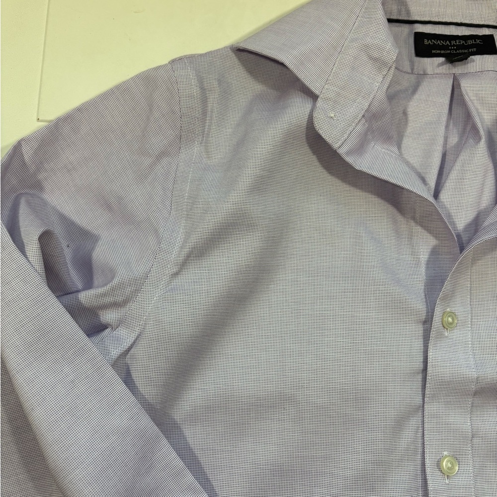 Banana Republic Men’s Classic Fit Button Down Shirt Light Purple Size XS - Picture 2 of 5